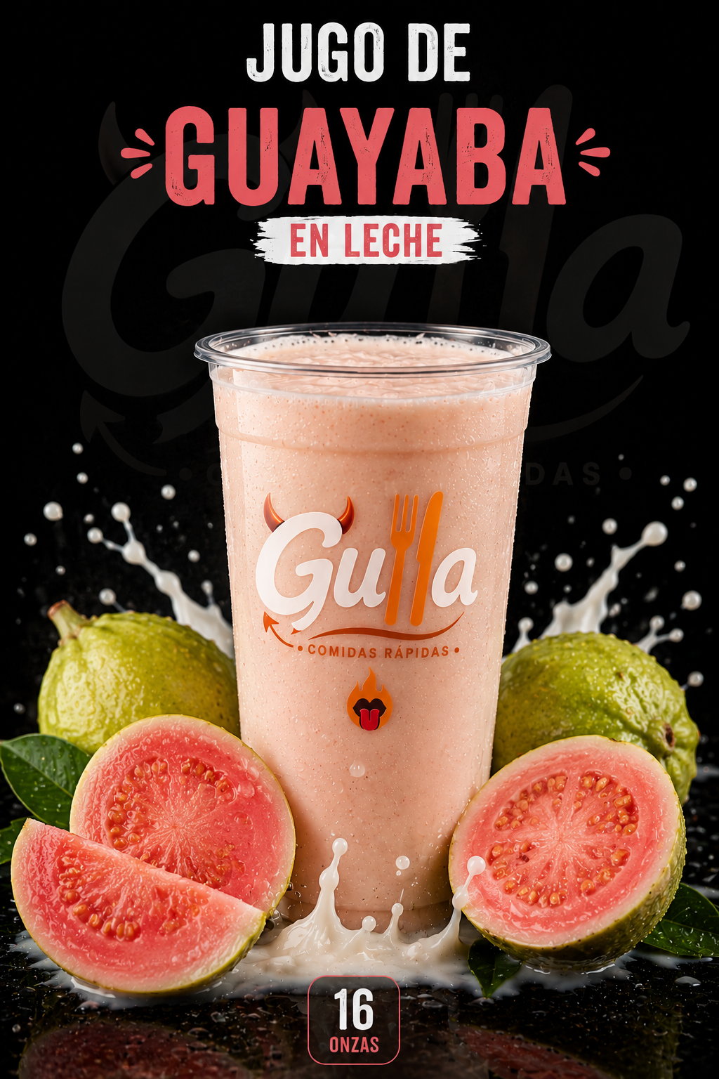 Jugo de guayaba en leche